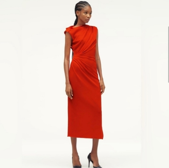 NWT Zara x Narcisco Rodriguez ~Limited Edition Ruched Dress, Size XS - Picture 6 of 8